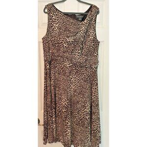Jessica Howard Animal Print Dress Fit & Flare  Plus SZ 20W Stretch Mob Wife
